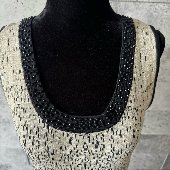 Elegant Black and Cream Gradient Dress size M - Picture 3 of 9